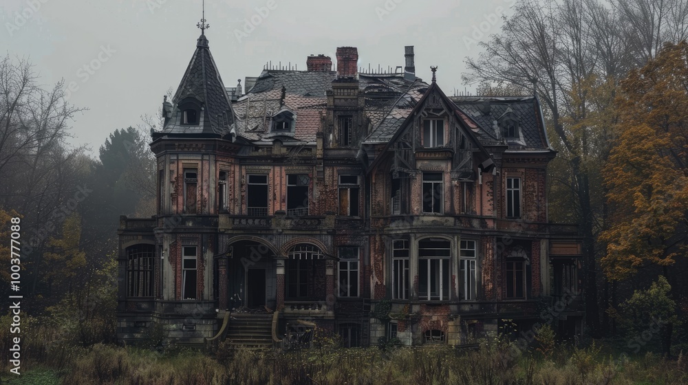Obraz premium Abandoned spooky house
