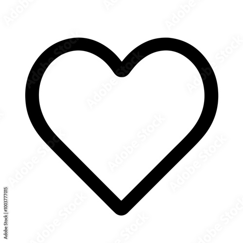 Simple heart icon with smooth black outline, perfect for vector art, love-themed graphics, or website elements.