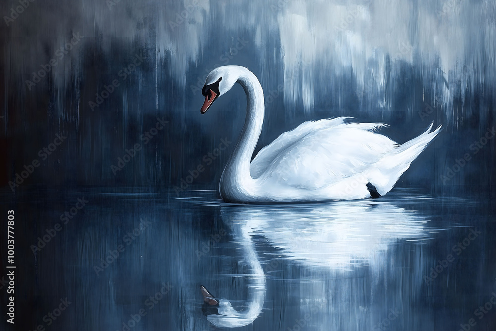 Obraz premium A painted swan