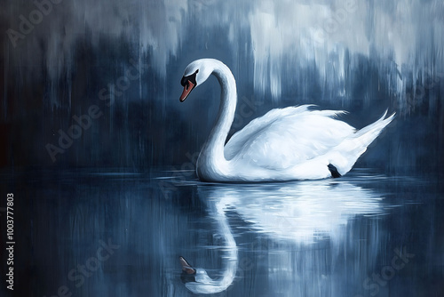 Fototapeta Naklejka Na Ścianę i Meble -  A painted swan