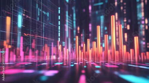 Vibrant Abstract Data Visualization Background