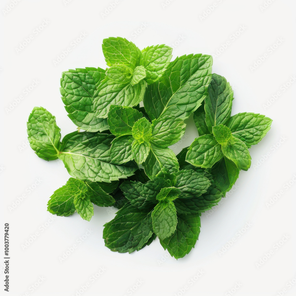 Mint leaves isolated on white background Mint leaves isolated on white background