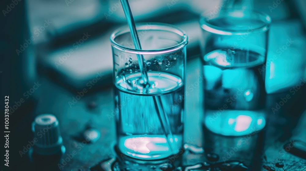 Clear Liquid in Glass Containers on Table Clear Liquid in Glass Containers on Table