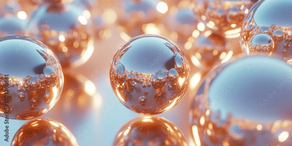 a group of spheres with a blue background a group of spheres with a blue background