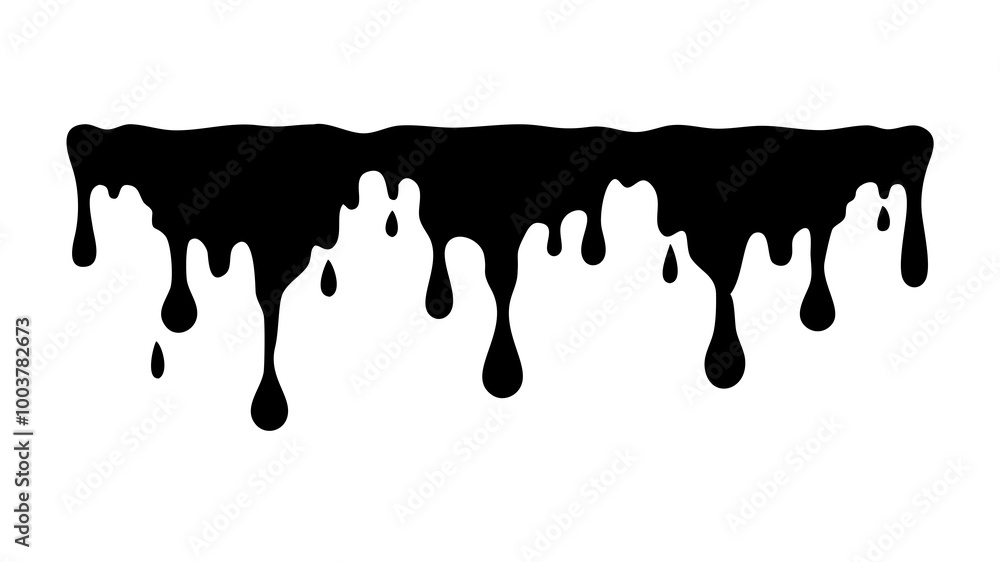 three black drips are aligned horizontally three black drips are aligned horizontally