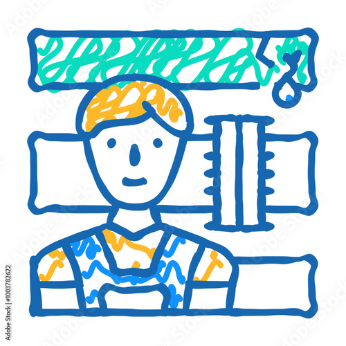 plumber repairman doodle icon sketch vector. plumber repairman sign. isolated symbol illustration