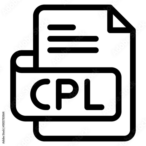Vector Icon cpl, file type, file format, file extension, document