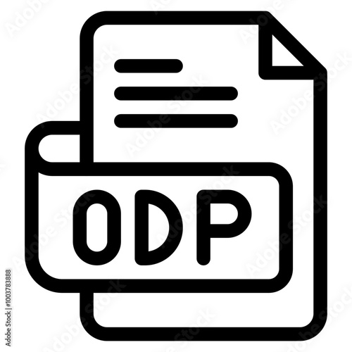 Vector Icon odp, file type, file format, file extension, document photo