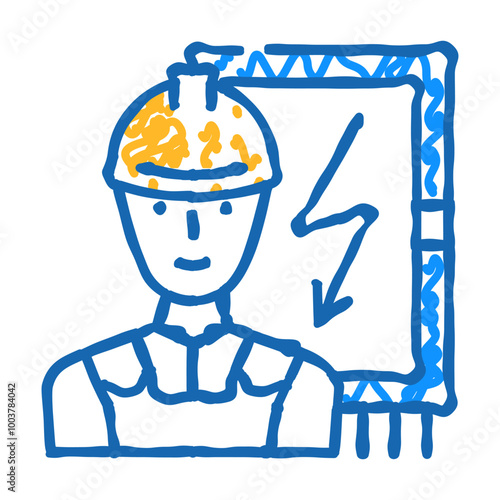 electrician repairman doodle icon sketch vector. electrician repairman sign. isolated symbol illustration