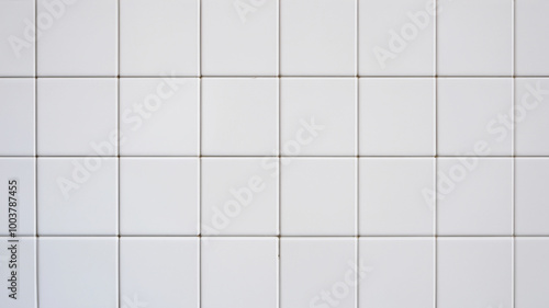 Background material made of square white ceramic tiles