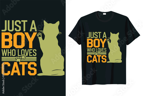 just a boy who loves cats, a t-shirt designed for cat lovers.