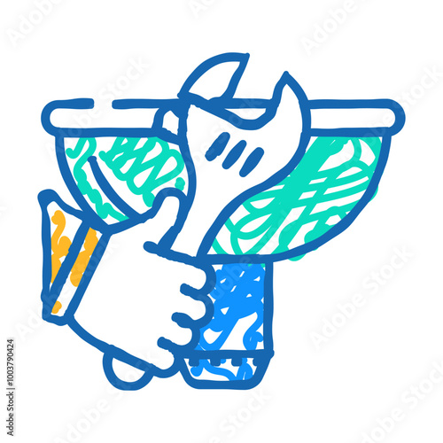sink repairs doodle icon sketch vector. sink repairs sign. isolated symbol illustration