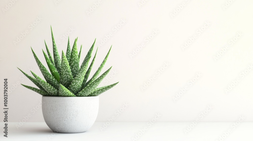 A potted succulent plant against a minimalist background. A potted succulent plant against a minimalist background.