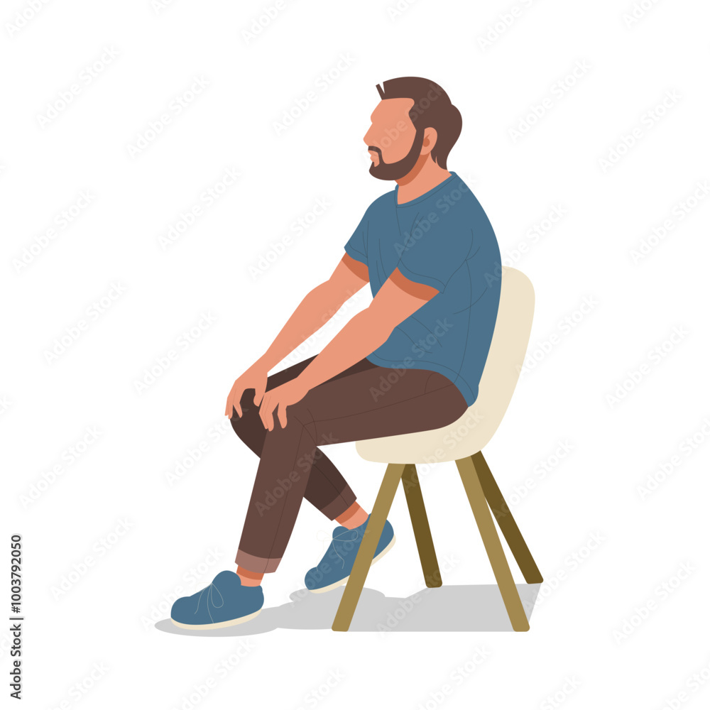 man sitting flat design illustration man sitting flat design illustration