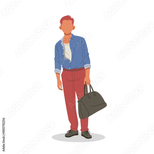 man posing in casual stylish outfits flat design illustration. (vol 8)