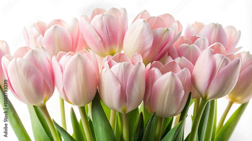 Light pink tulips isolated on white background close-up Light pink tulips isolated on white background close-up