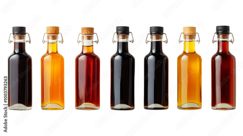 Six Bottles of Different Liquids. Six Bottles of Different Liquids.