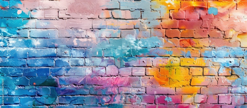 Abstract background featuring a painted brick wall with copy space image Abstract background featuring a painted brick wall with copy space image