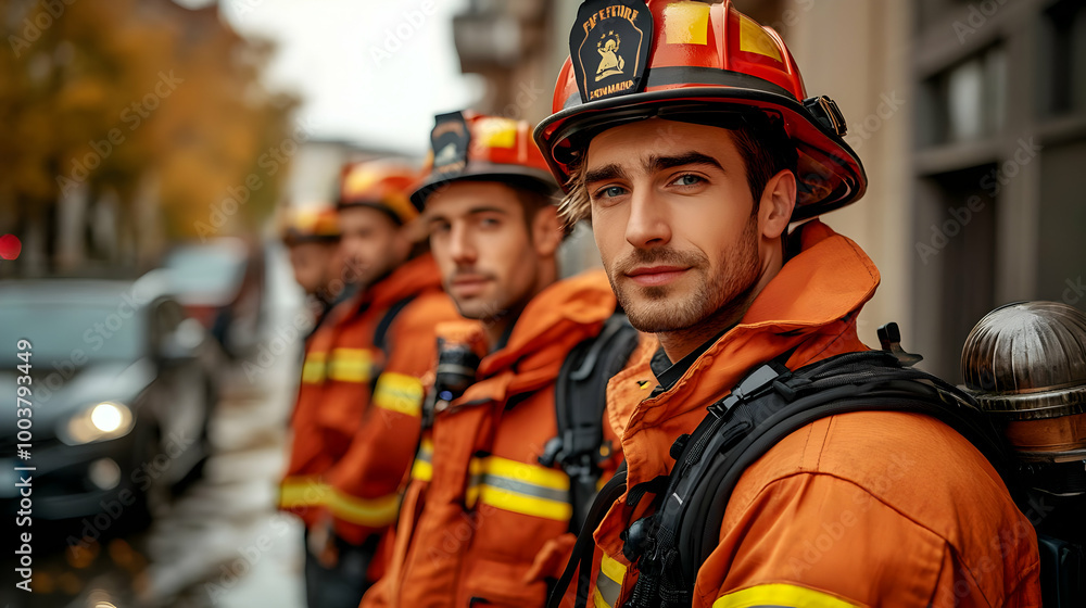 Firefighters Ready for Action in the City Firefighters Ready for Action in the City