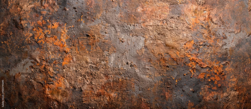 Obraz premium Aged and weathered rusty iron backdrop with copy space image