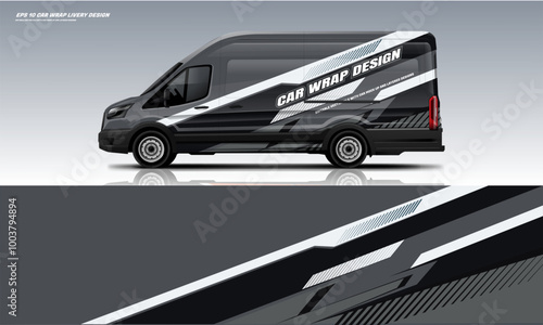 Sporty racing big van wrap car luxury wrap livery design foe universal medium van vector eps10 ready print printable file