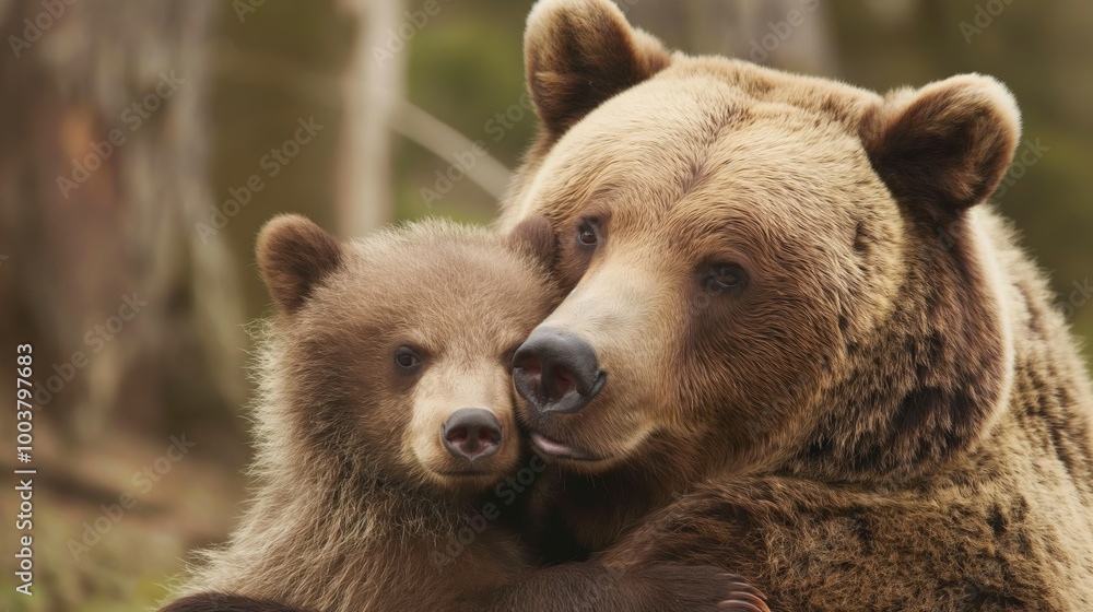 Grizzly Bears Embracing Moment Grizzly Bears Embracing Moment