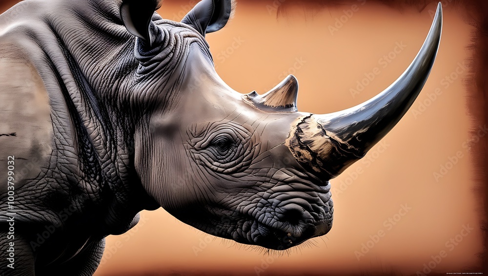 Close-Up of a Rhino’s Imposing Horn captures the essence of one of nature’s most formidable creatures, showcasing the intricate textures and powerful features of a rhino's horn. Close-Up of a Rhino’s Imposing Horn captures the essence of one of nature’s most formidable creatures, showcasing the intricate textures and powerful features of a rhino's horn.