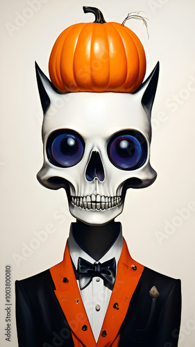 Halloween, T-shirt print, print on the dress, love, art, beauty, model, style, fashion magazine cover, skull, halloween, skeleton, death, head, bone, dead, vector, illustration, symbol, horror, evil, 