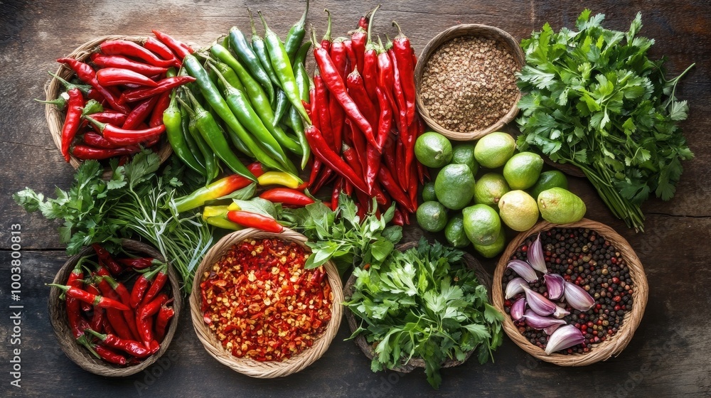 Fresh Vegetables and Herbs on Rustic Wooden Surface Fresh Vegetables and Herbs on Rustic Wooden Surface