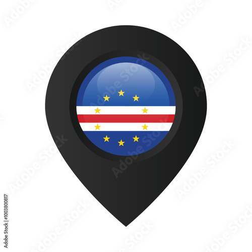 Free Download Map pin with the flag of Cape Verde on it. Black location marker isolated on white background - GFXLoad