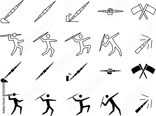Javelin icon set