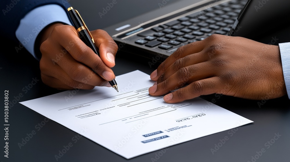 Business Deal Closing: Close-up of hands signing contract, signifying a successful business deal. Focus on details, professionalism, and trust. Business Deal Closing: Close-up of hands signing contract, signifying a successful business deal. Focus on details, professionalism, and trust.