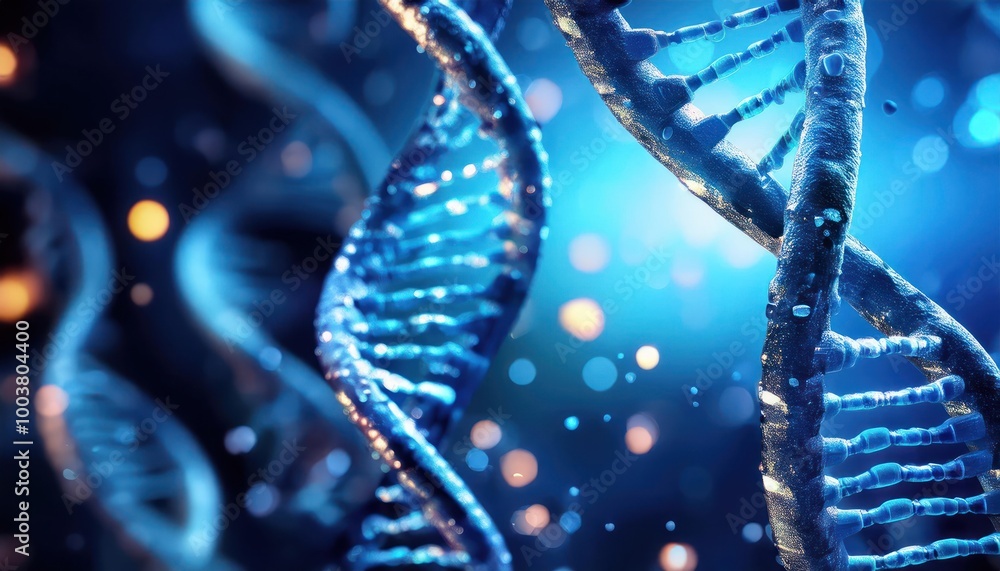 DNA. Abstract 3d polygonal wireframe DNA molecule helix spiral on blue. DNA. Abstract 3d polygonal wireframe DNA molecule helix spiral on blue.
