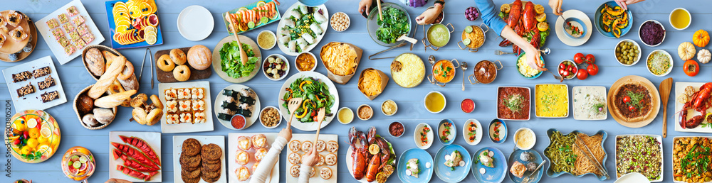 Food Festive Restaurant Party Unity Concept Food Festive Restaurant Party Unity Concept