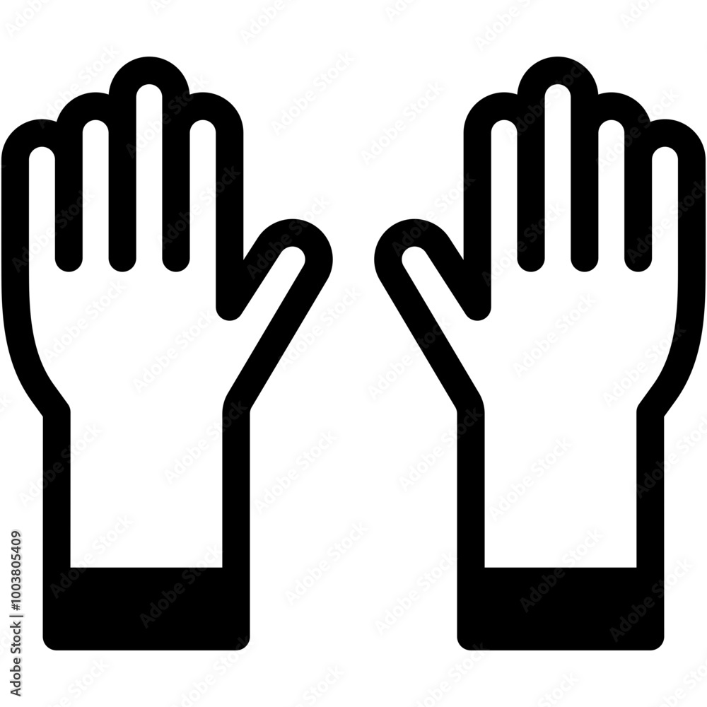 Obraz premium Vector Icon Rubber Gloves, Protection, Medical, Gloves, Healthcare And Medical