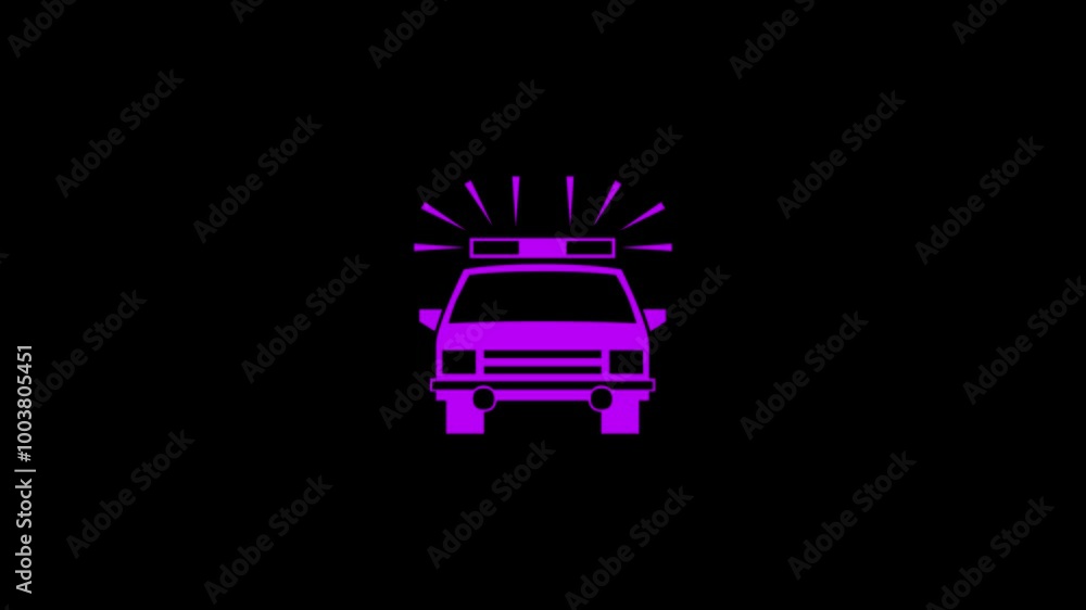 Police car shape icon on simpol animation Police car shape icon on simpol animation