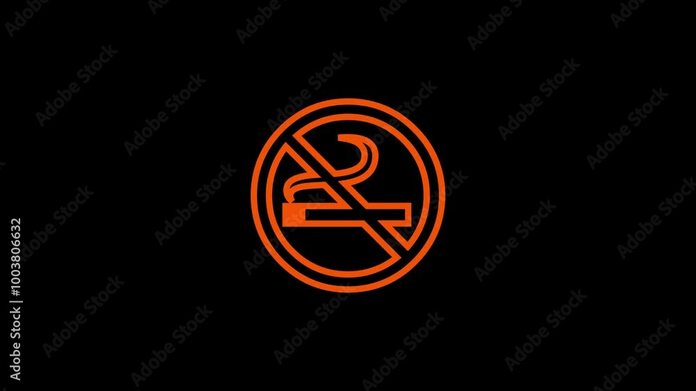 Do not smoke ban circle shape icon animation Do not smoke ban circle shape icon animation