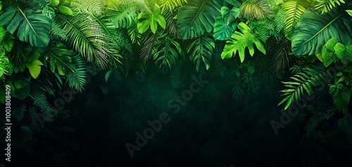 Lush green foliage creates a vibrant, natural backdrop with rich textures and colors.