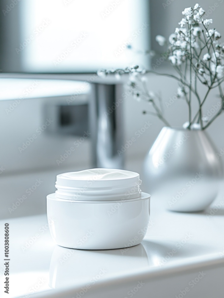 Premium Beauty: A White Countertop with a Serene Atmosphere Premium Beauty: A White Countertop with a Serene Atmosphere