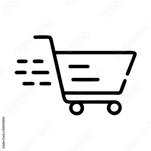 Shopping cart icon symbolizing fast online shopping and efficient e-commerce transactions