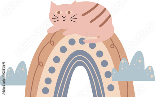 Boho Cat Illustration