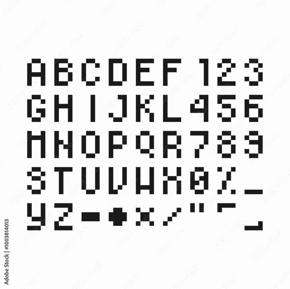 Tiny 8bit Alphabet and Number set, Black Tiny 8bit Alphabet and Number set, Black