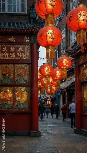 Chinatown decorations in London, UK. photo