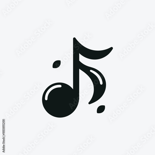 a black musical note with the number f.