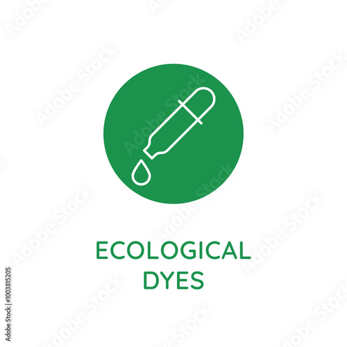 Vector line design element, badge and icon for food and cosmetics packaging in mono linear style - ecological  dyes