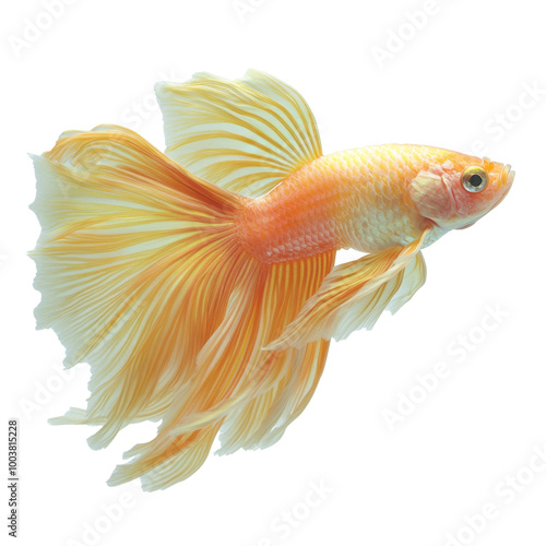 Elegant Goldfish with Flowing Fins and Graceful Movements photo