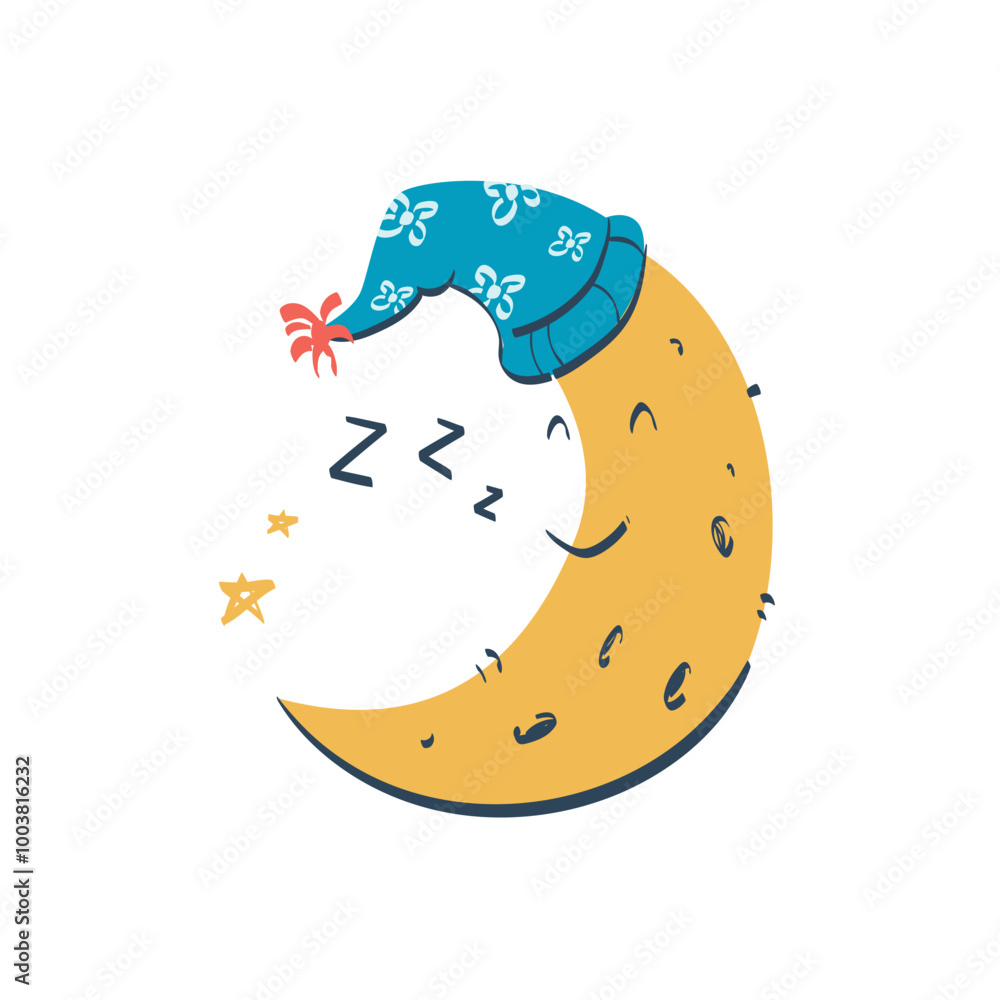 sleepy moon illustration sleepy moon illustration