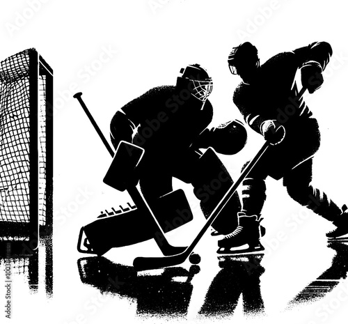 Hockey players silhouettes for various design concepts
