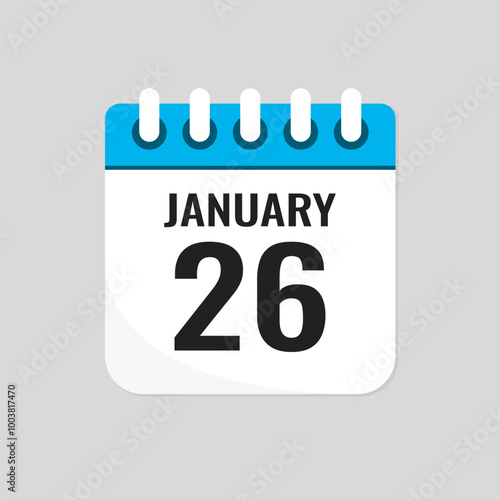Icon page calendar day - 26 January