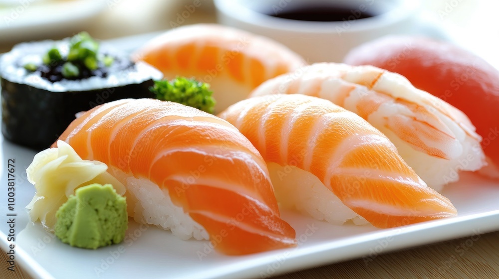 Fresh Sushi Platter with Assorted Fish and Sides Fresh Sushi Platter with Assorted Fish and Sides